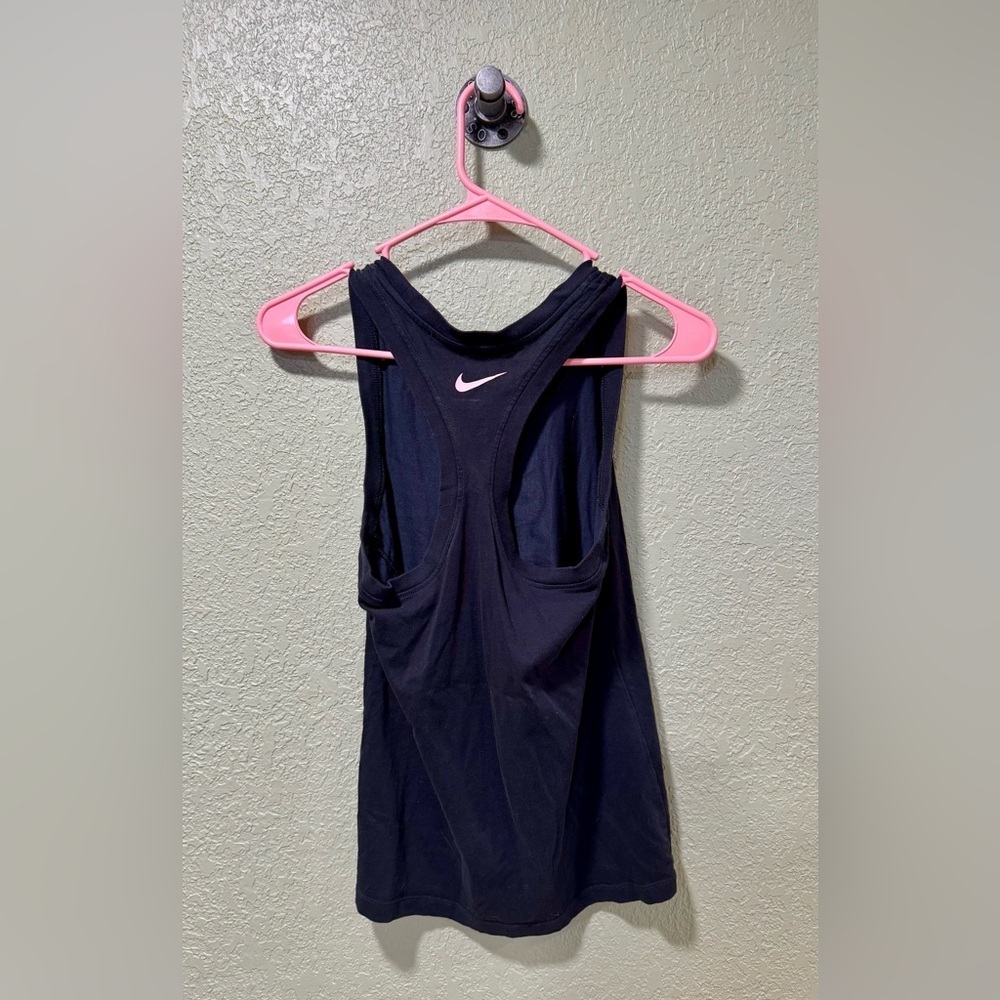 Nike Black Tank Top with Floral Logo - Picture 3 of 3